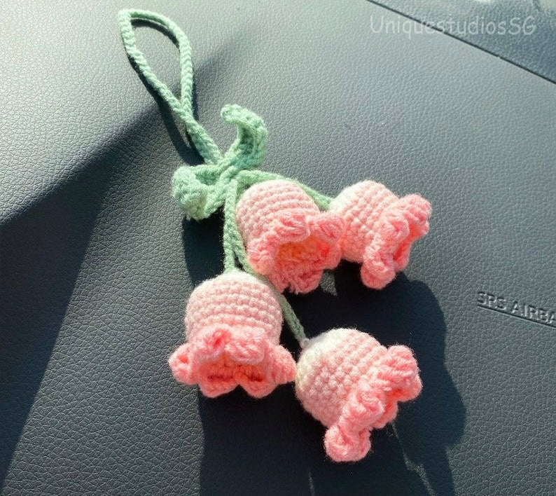 Crochet Bell Flowers Keychain/Car Hanging