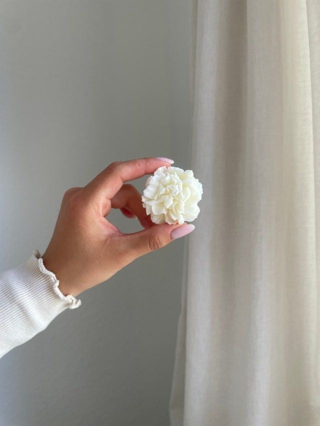 Elegant Carnation Flower Candle