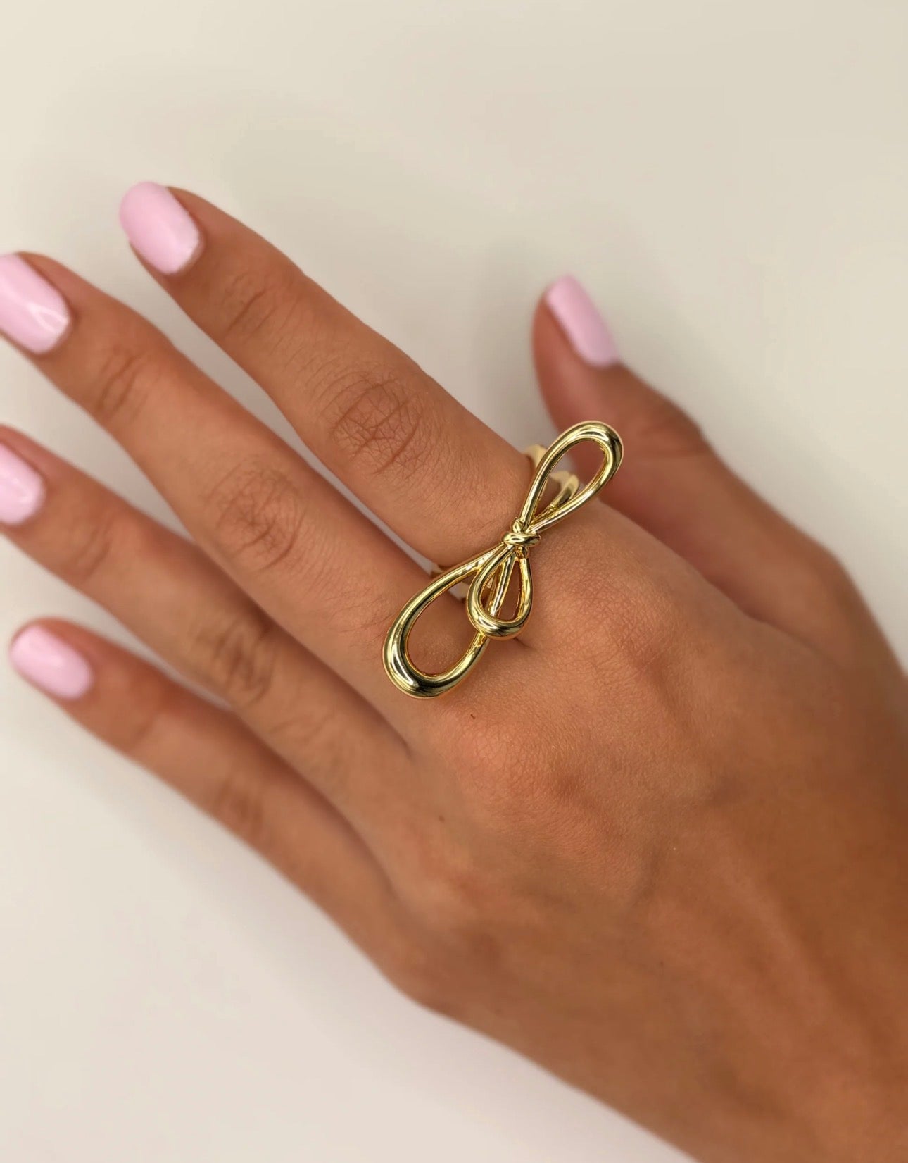 Gold Plated Minimalist Tied Ribbon Ring