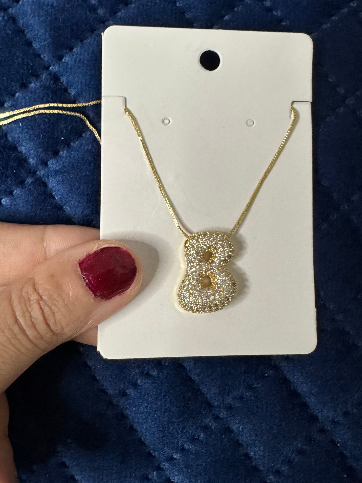 Zircon Chunky A-Z Letter Pendant