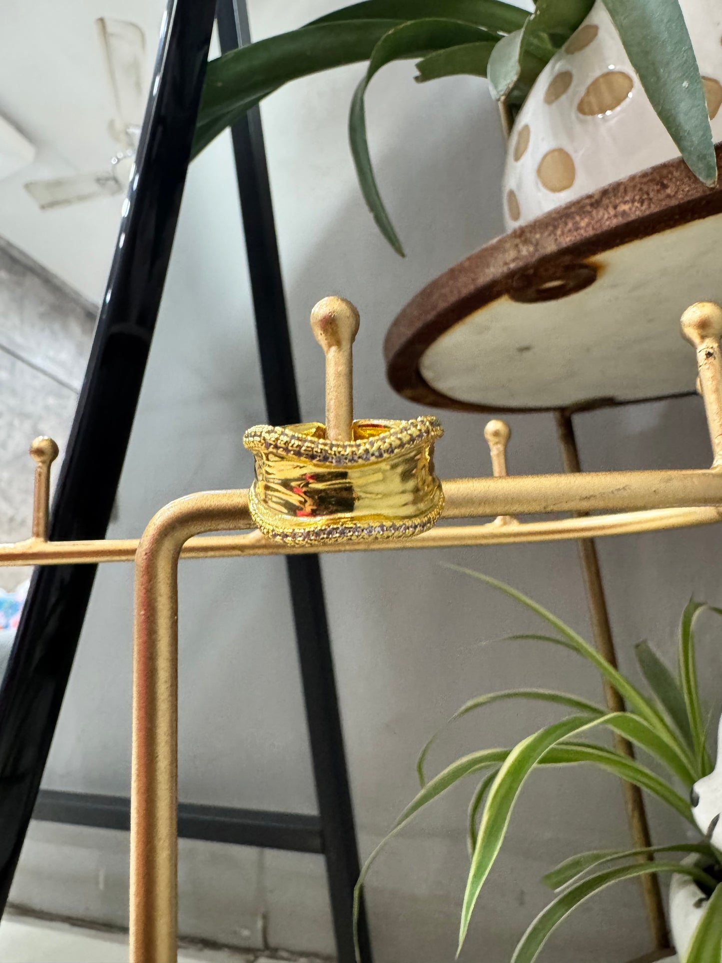 Chic Gold Plated Chunky Irregular Adjustable Ring