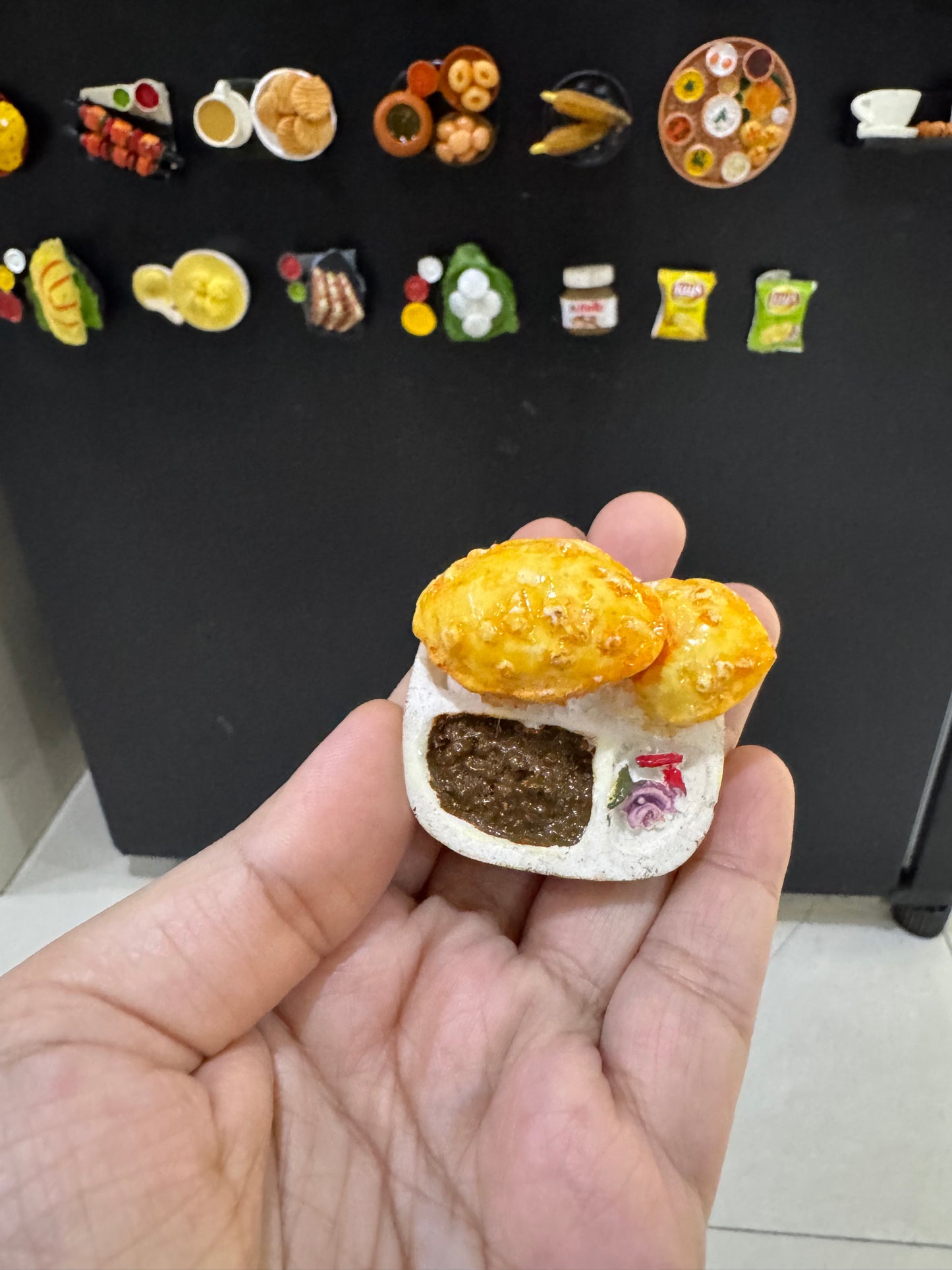 Chole Bhature Miniature Fridge Magnet