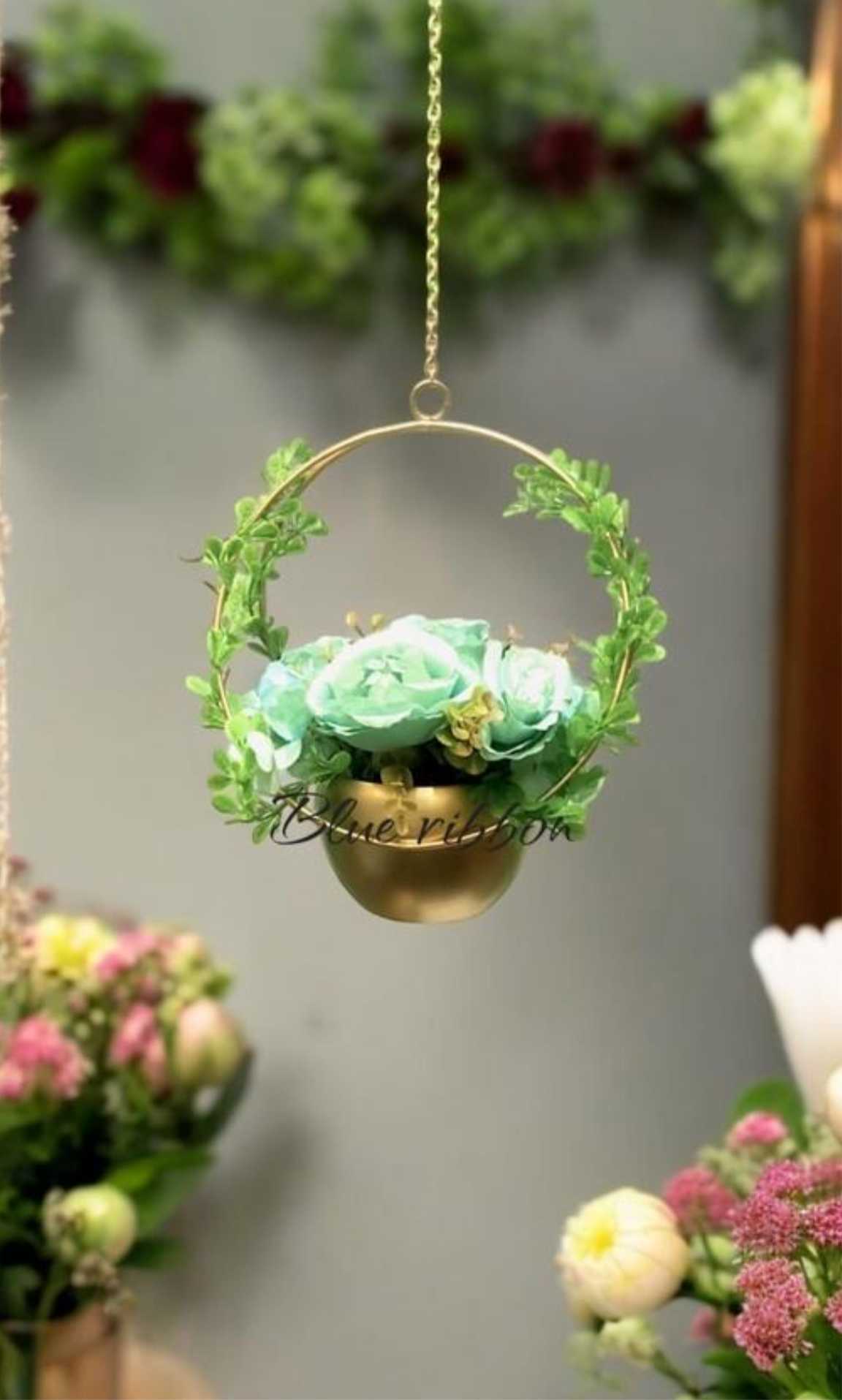 Hanging Gold Ball Planter