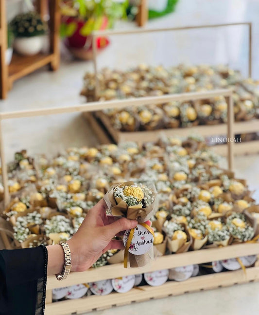 Customised Mini Ferrero Bouquets for Return Gifts