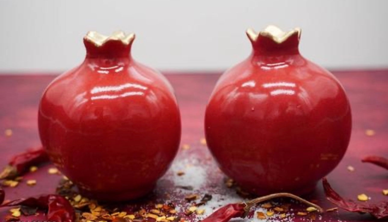 Ceramic Pomegranate Salt & Pepper Shaker Set