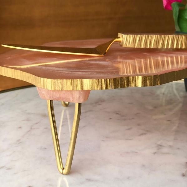 Cake Stand with Metal Accent