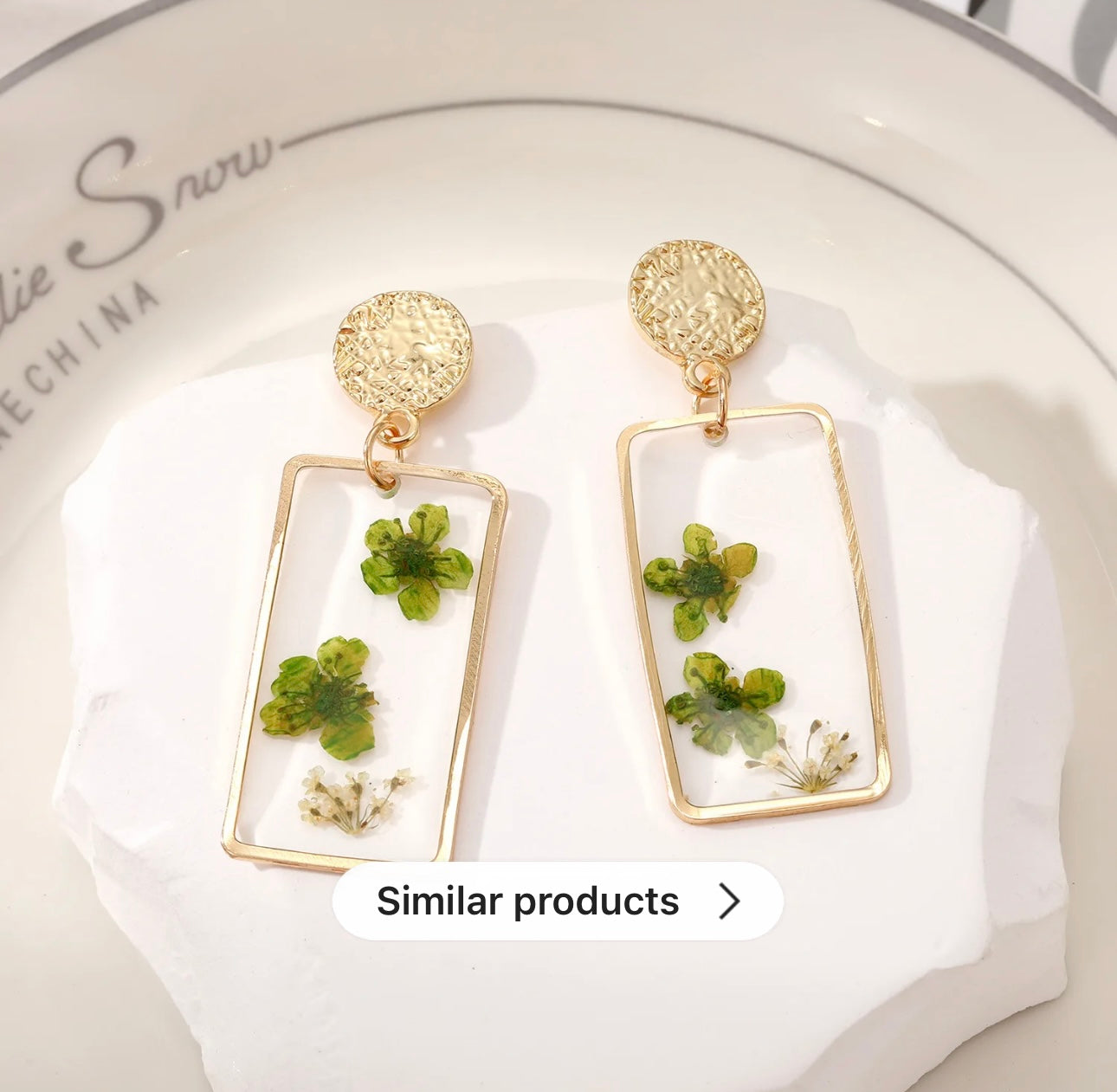 Earrings with Real Pressed Flowers