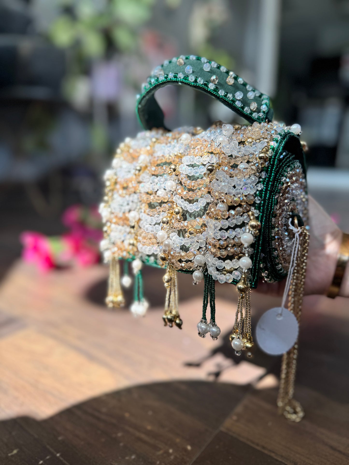 Shimmering Embellished Pearl & Rhinestone Bridal Bag / Party Bag