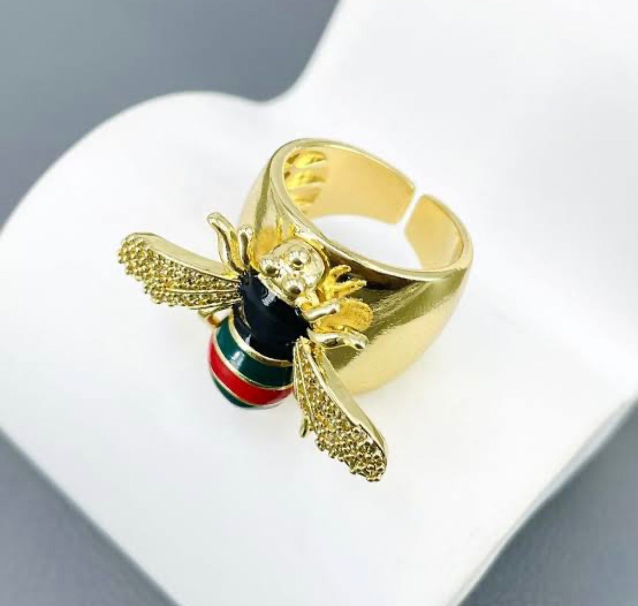 Gold Plated Anti Tarnish Bee Motif Ring