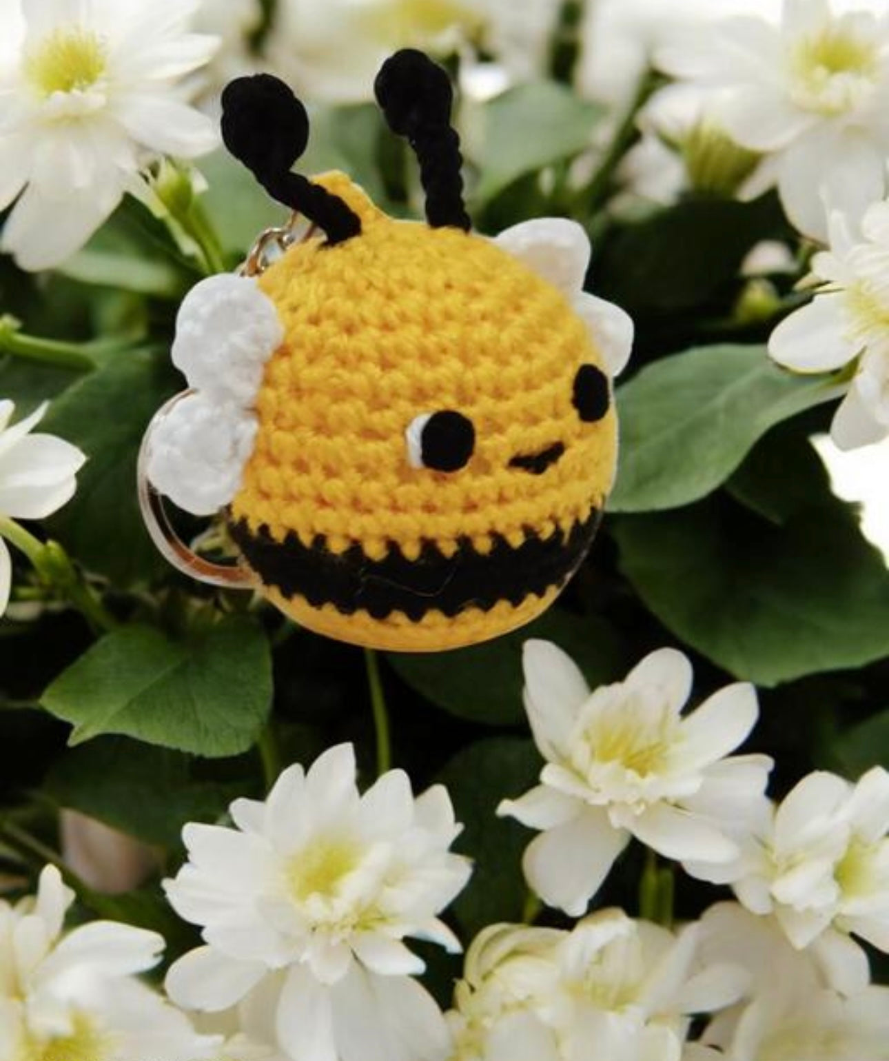 Cute Crochet Bee Keychain