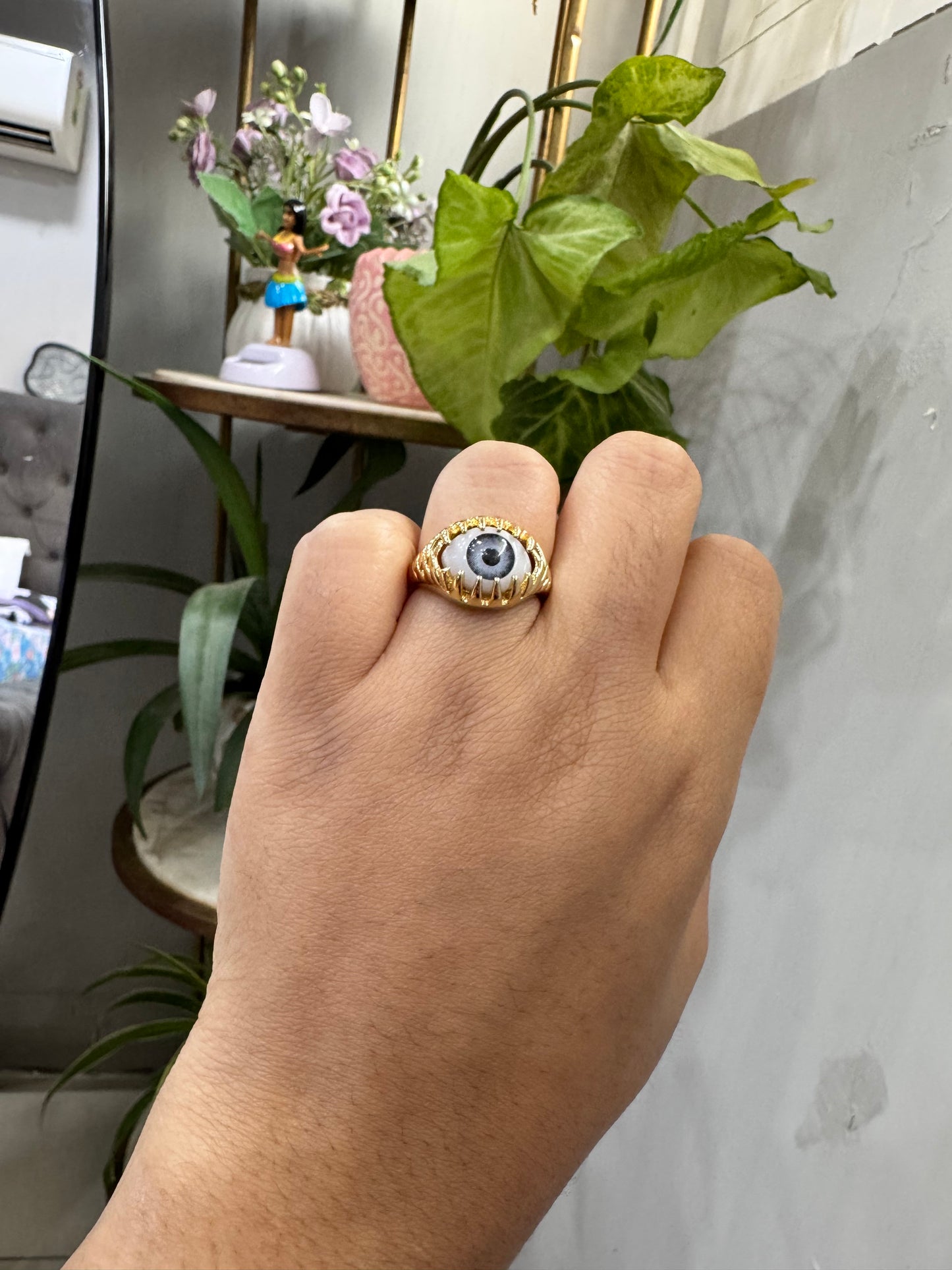 Gold Plated Evil Eye Ring