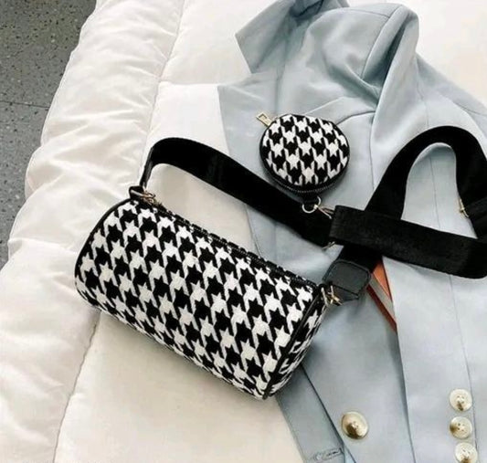 Checkered Pattern Crossbody Bag