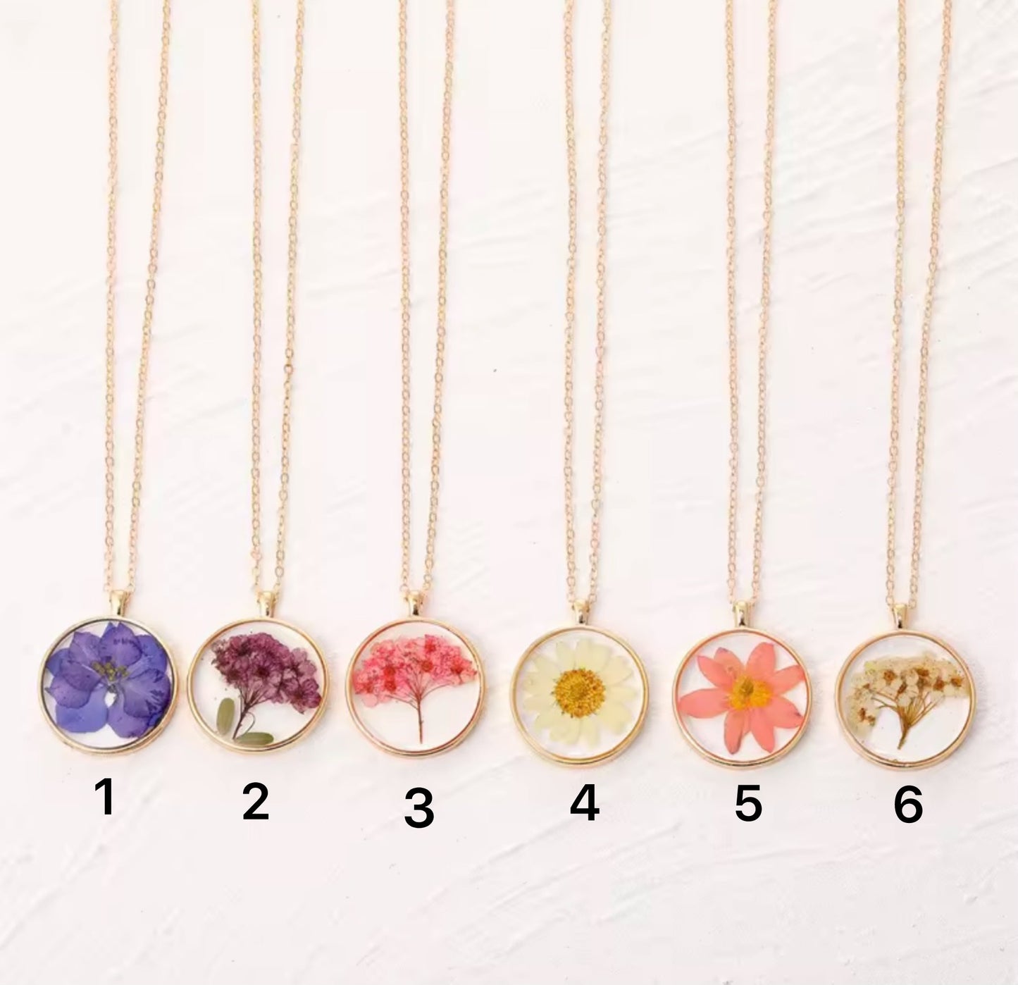 Pendants with Real Pressed Flower