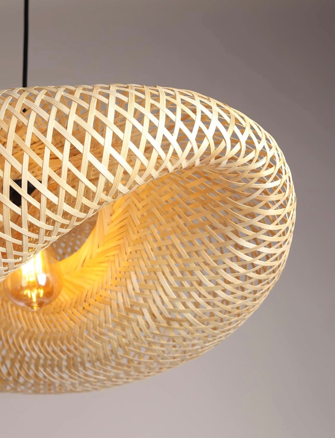 Moroccan Handmade Hanging Bamboo Wave Pendant Light