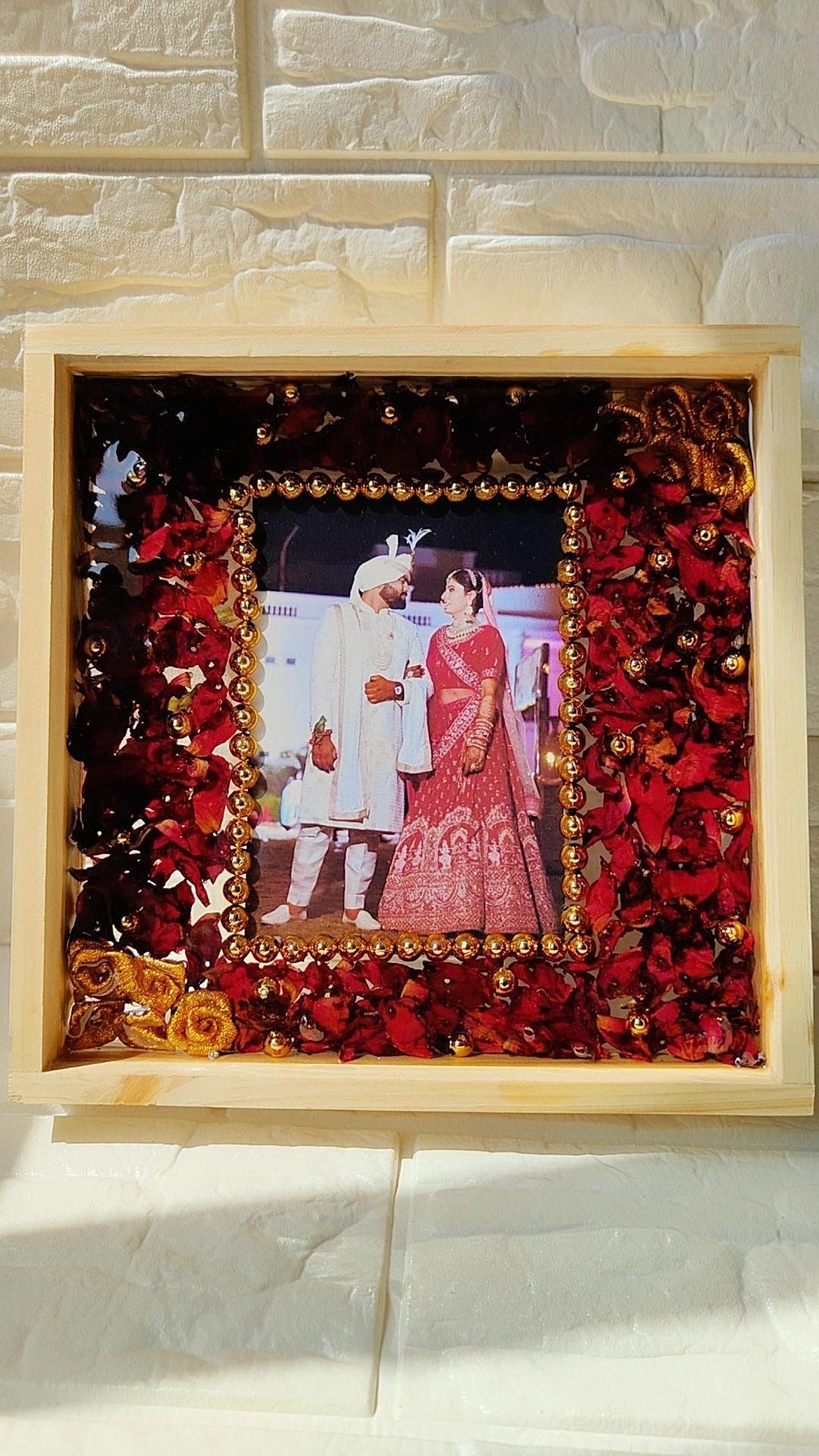 Varmala/Garland/Kaleera Preservation in Wooden Frame