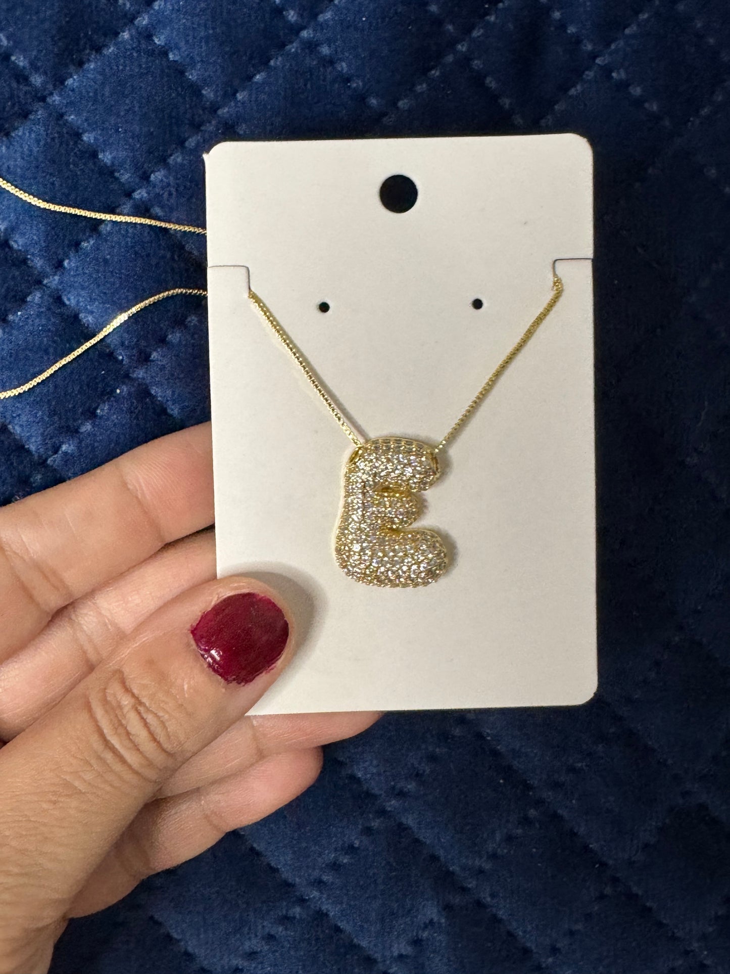 Zircon Chunky A-Z Letter Pendant