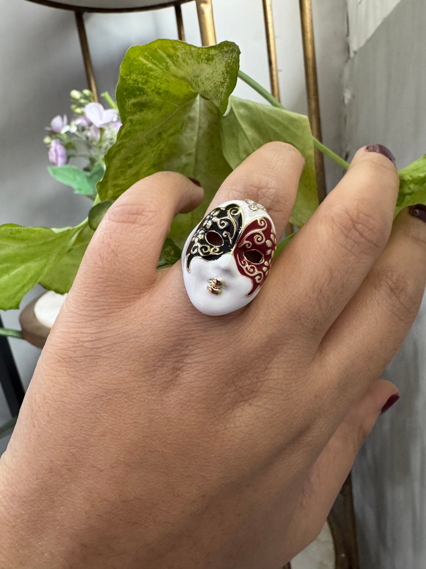 Statement Venetian Mask Ring