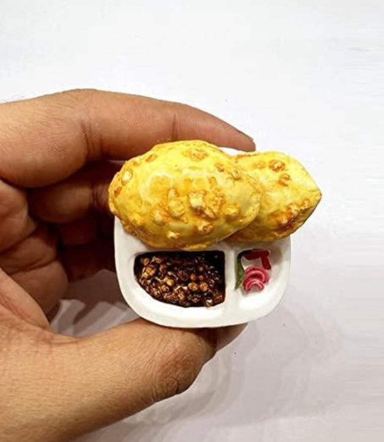 Chole Bhature Miniature Fridge Magnet