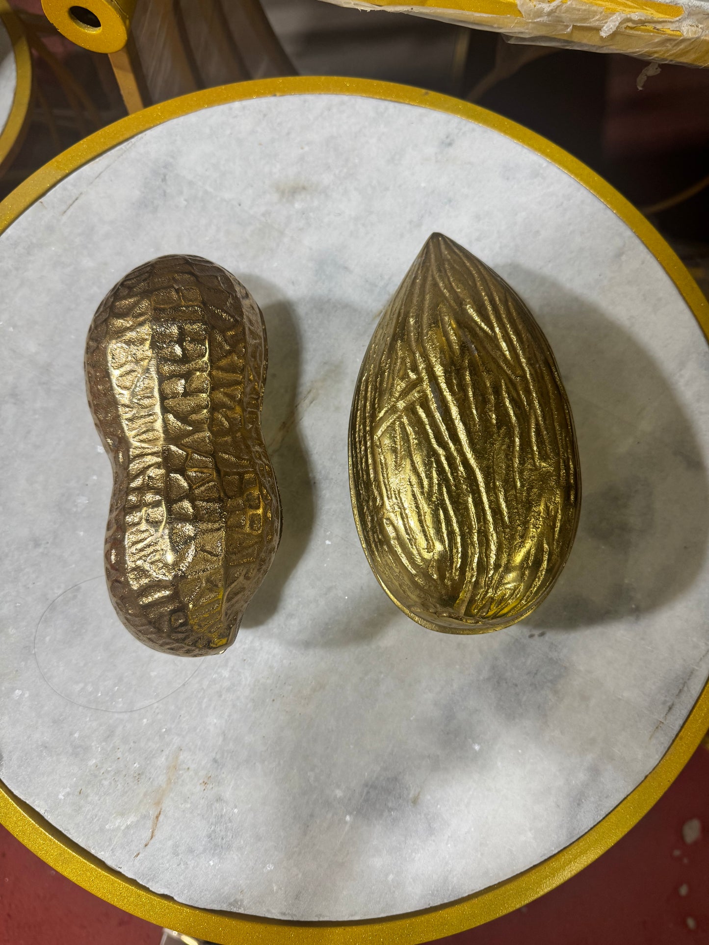 Luxe Gold Decorative Multipurpose Almond Shape Trinket Tray