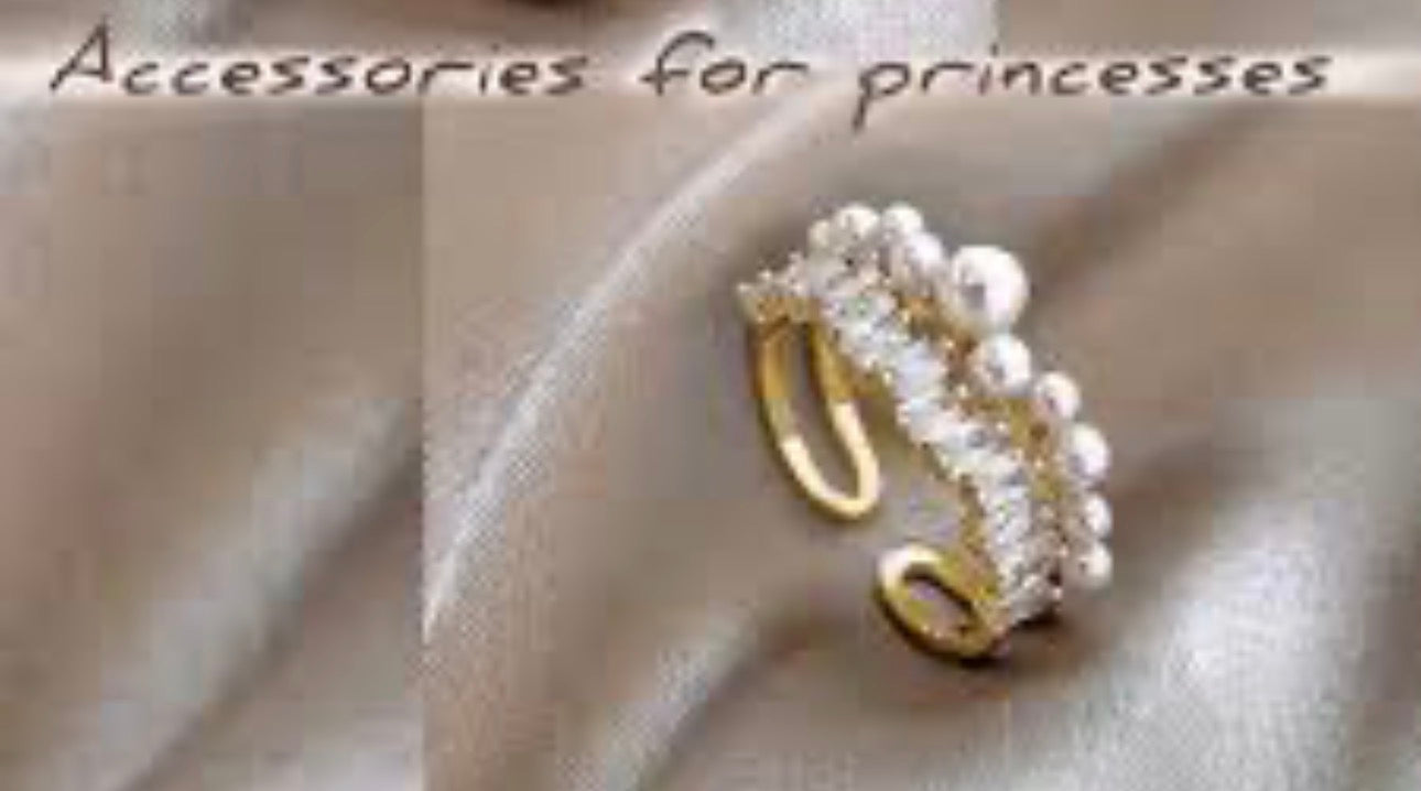 Elegant Gold Double Layered Pearl Minimalist Ring