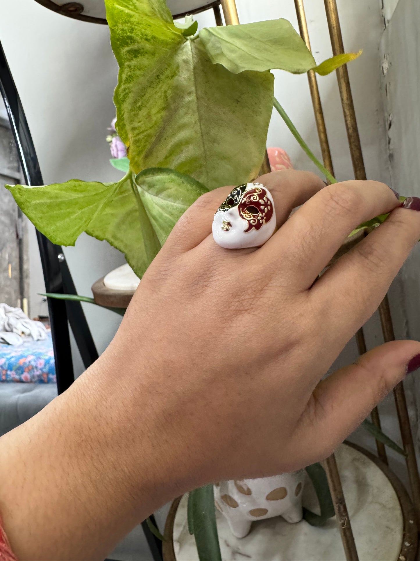 Statement Venetian Mask Ring