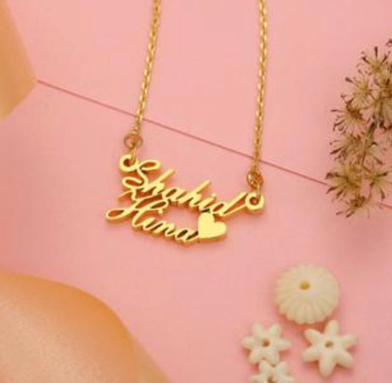 Couple Name / Double Name Personalised Gold Plated Pendant