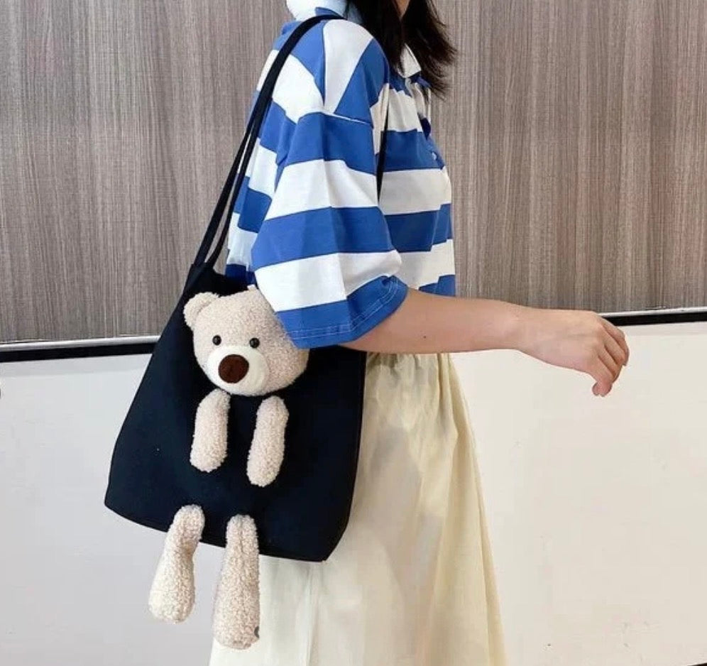 Cute Plush Teddy Tote Bag