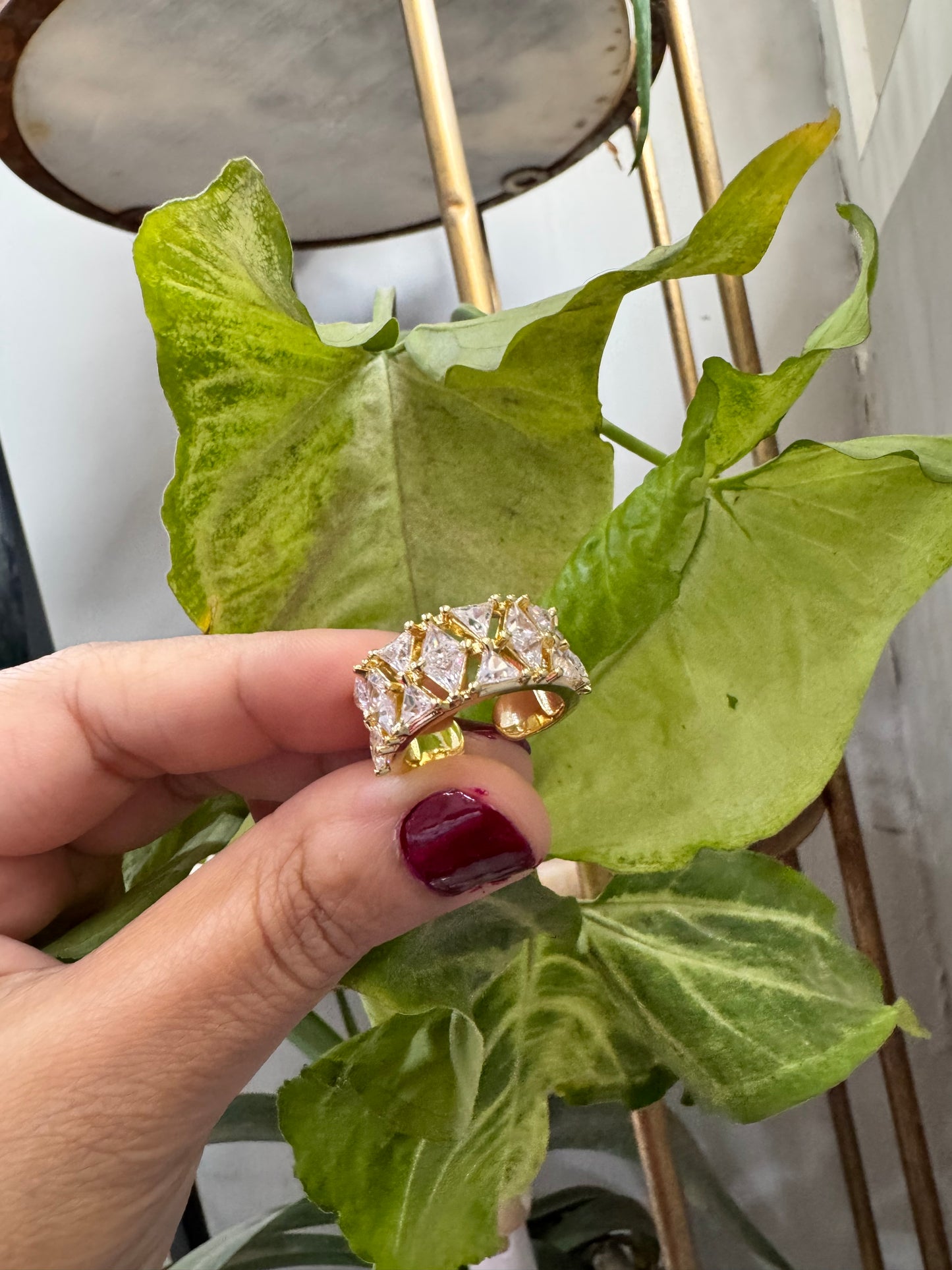 Statement Geometric Eternity Band Ring