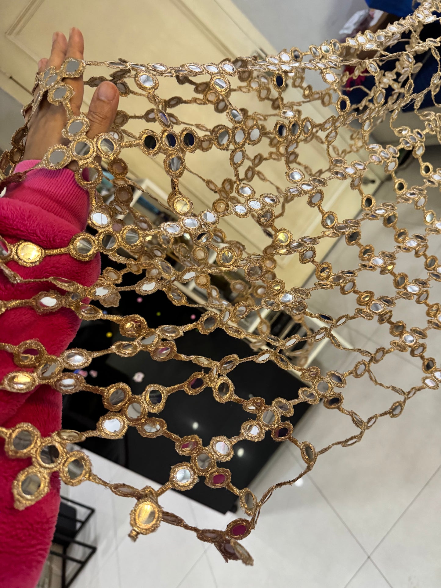 Exclusive Handmade Statement Mirror Jaal Dupatta/Veil