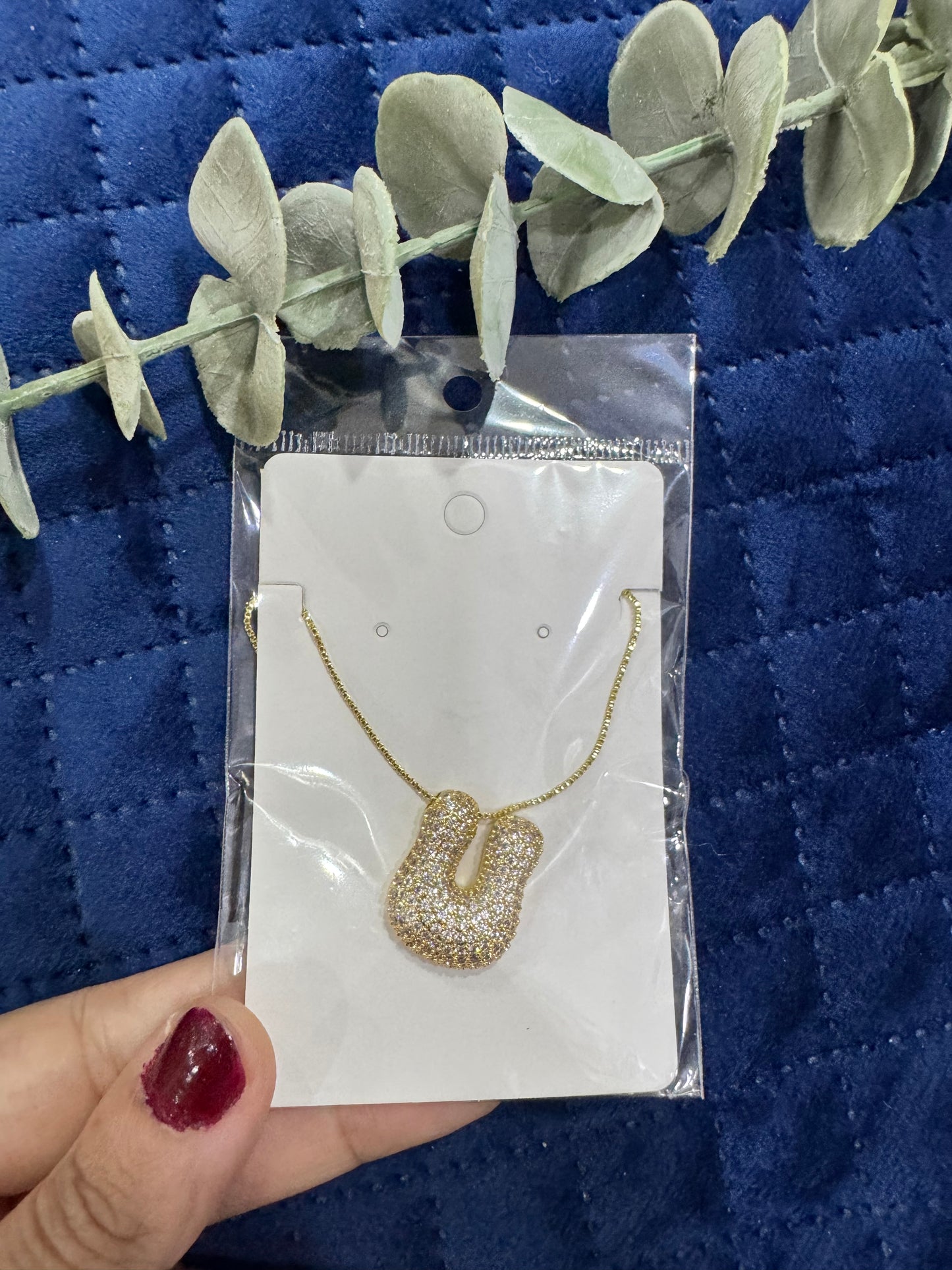 Zircon Chunky A-Z Letter Pendant