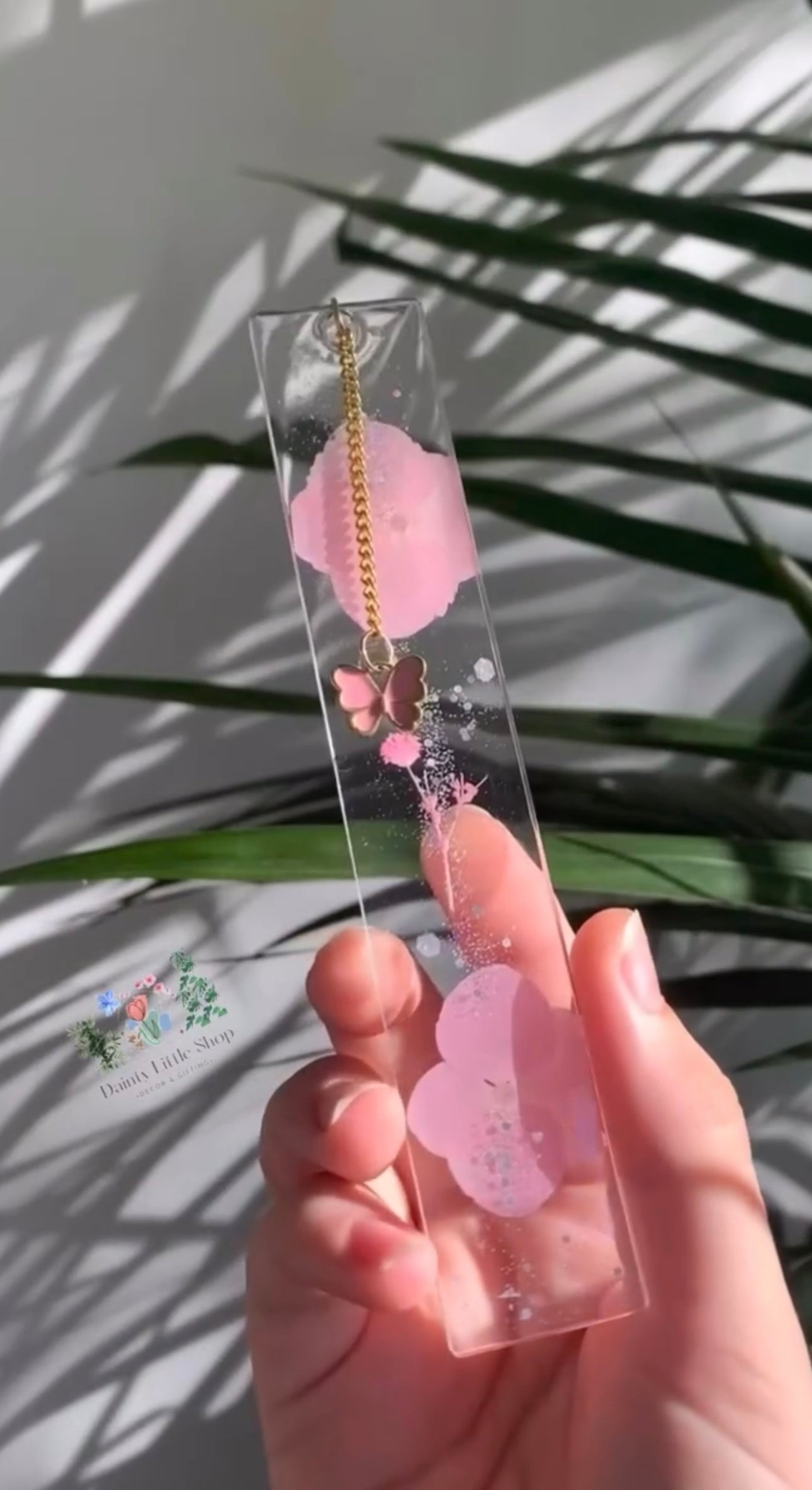 Floral Bookmarks with Real Pressed Flowers & Charms