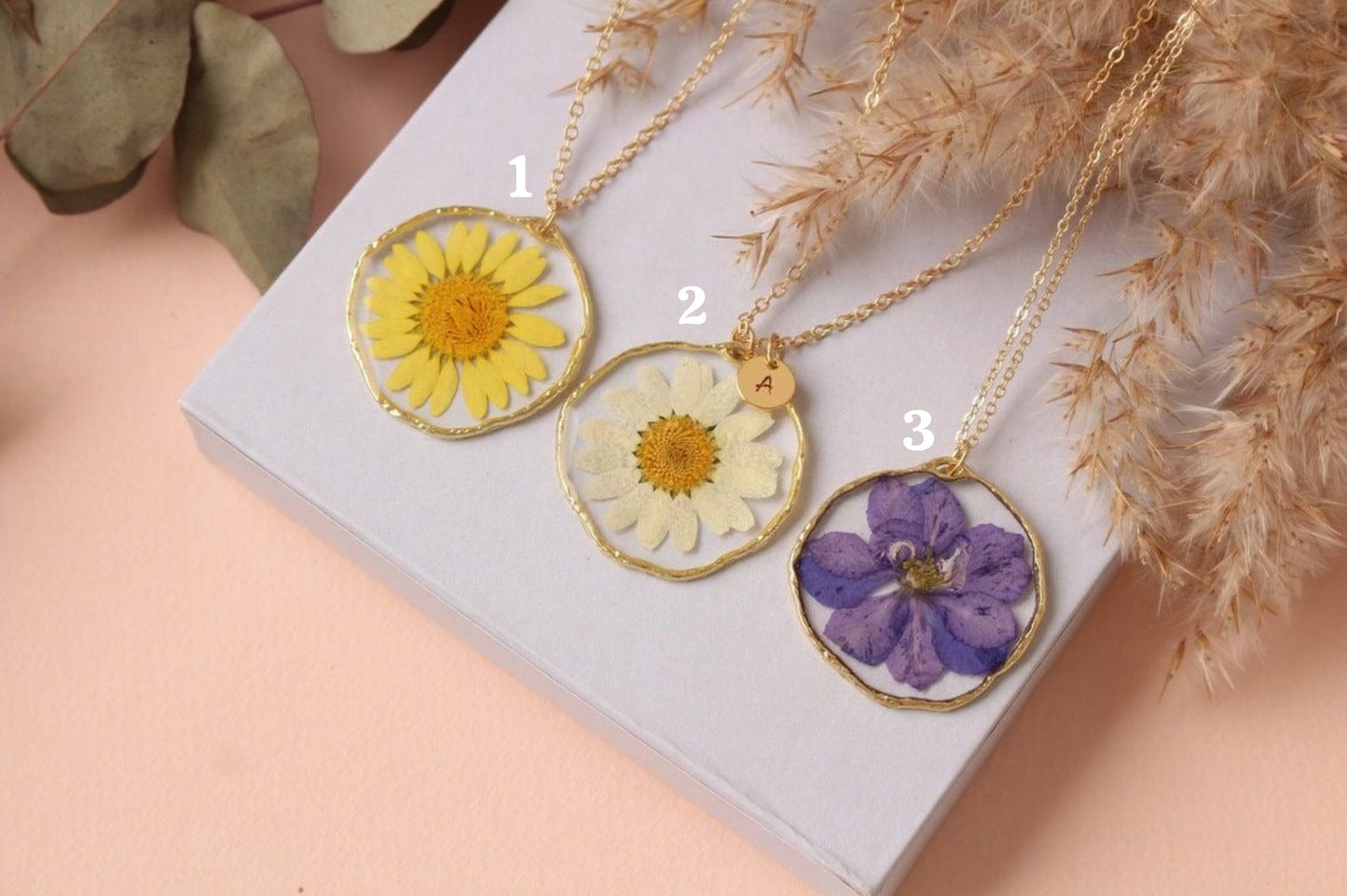 Pendants with Real Pressed Flowers