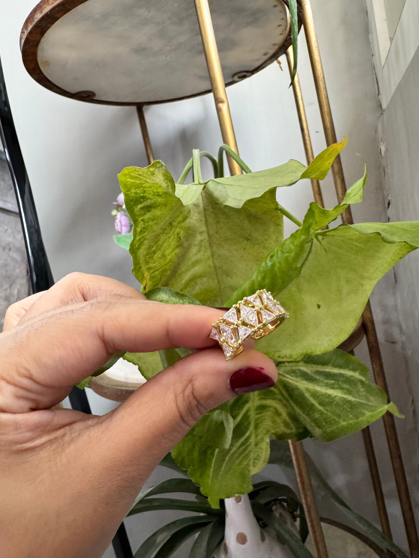 Statement Geometric Eternity Band Ring
