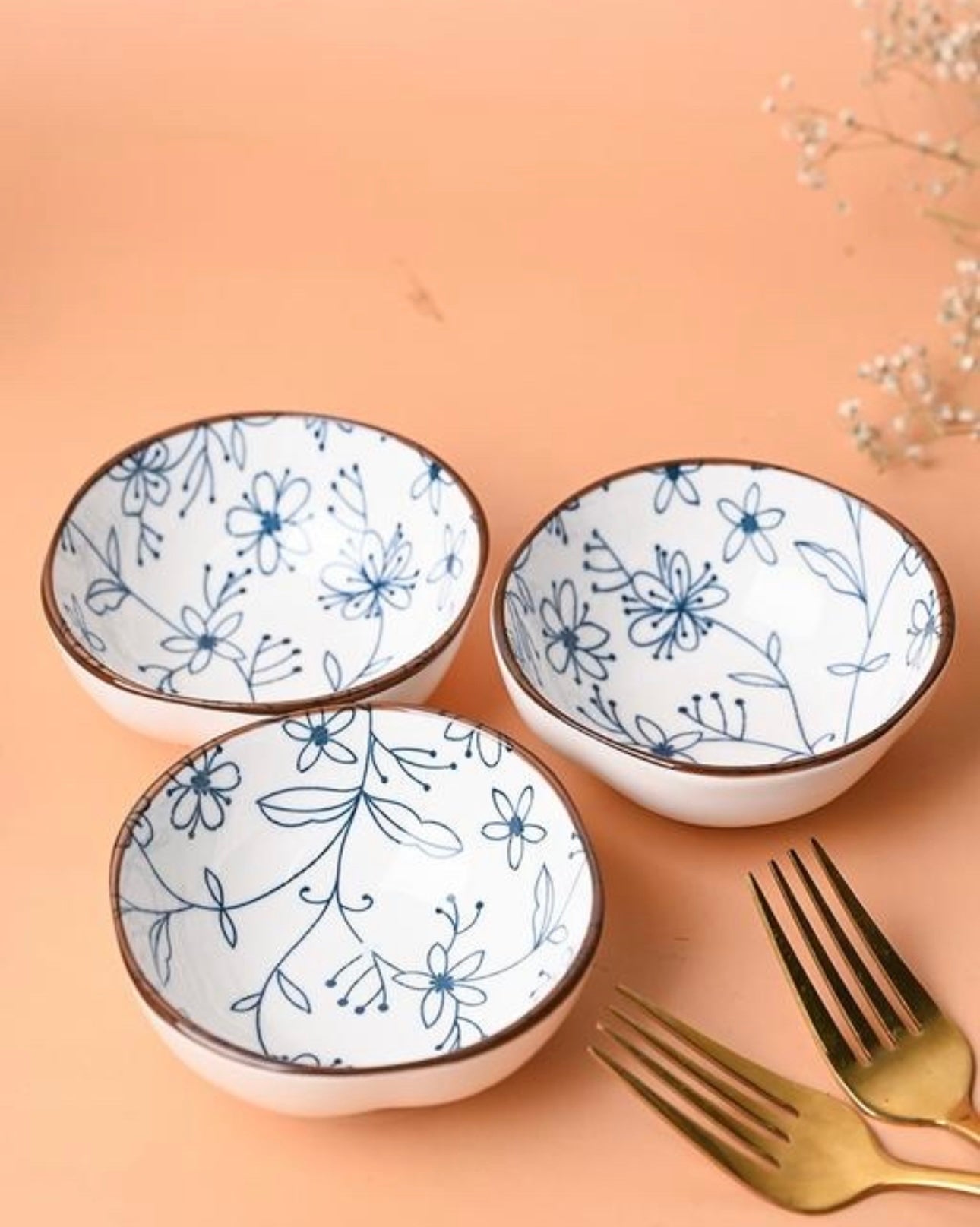 Elegant White Bowls Set of 3