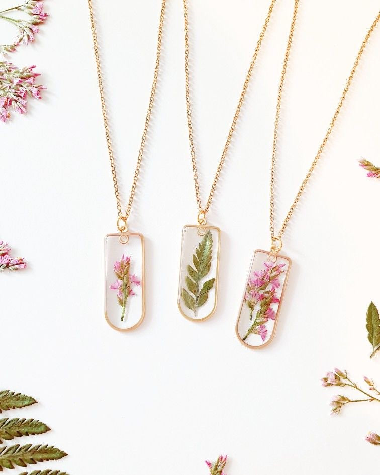 Pendants with Real Pressed Flowers