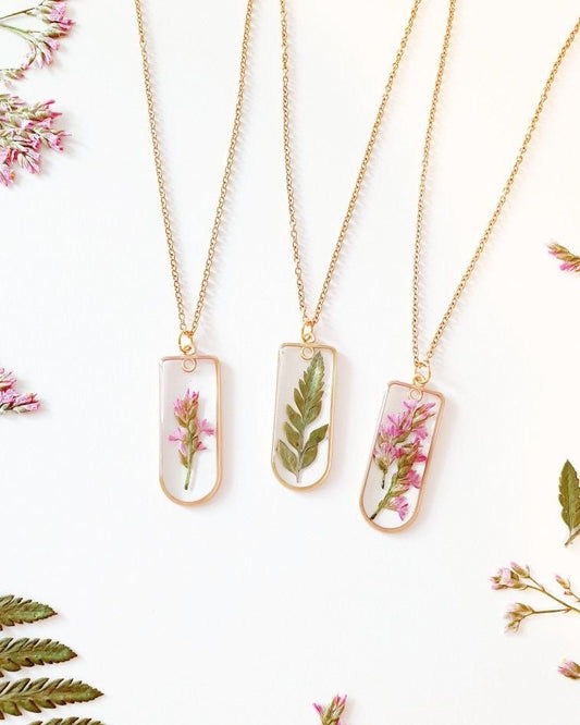 Pendants with Real Pressed Flowers