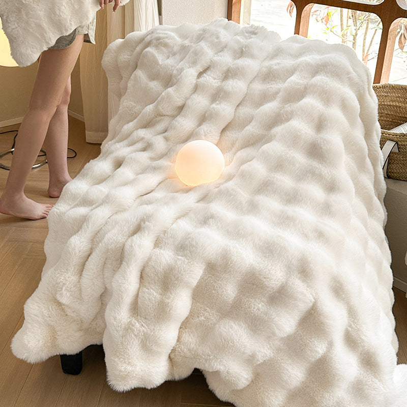 Thick Warm Plush Rabbit Faux Fur Velvet Nap Blanket