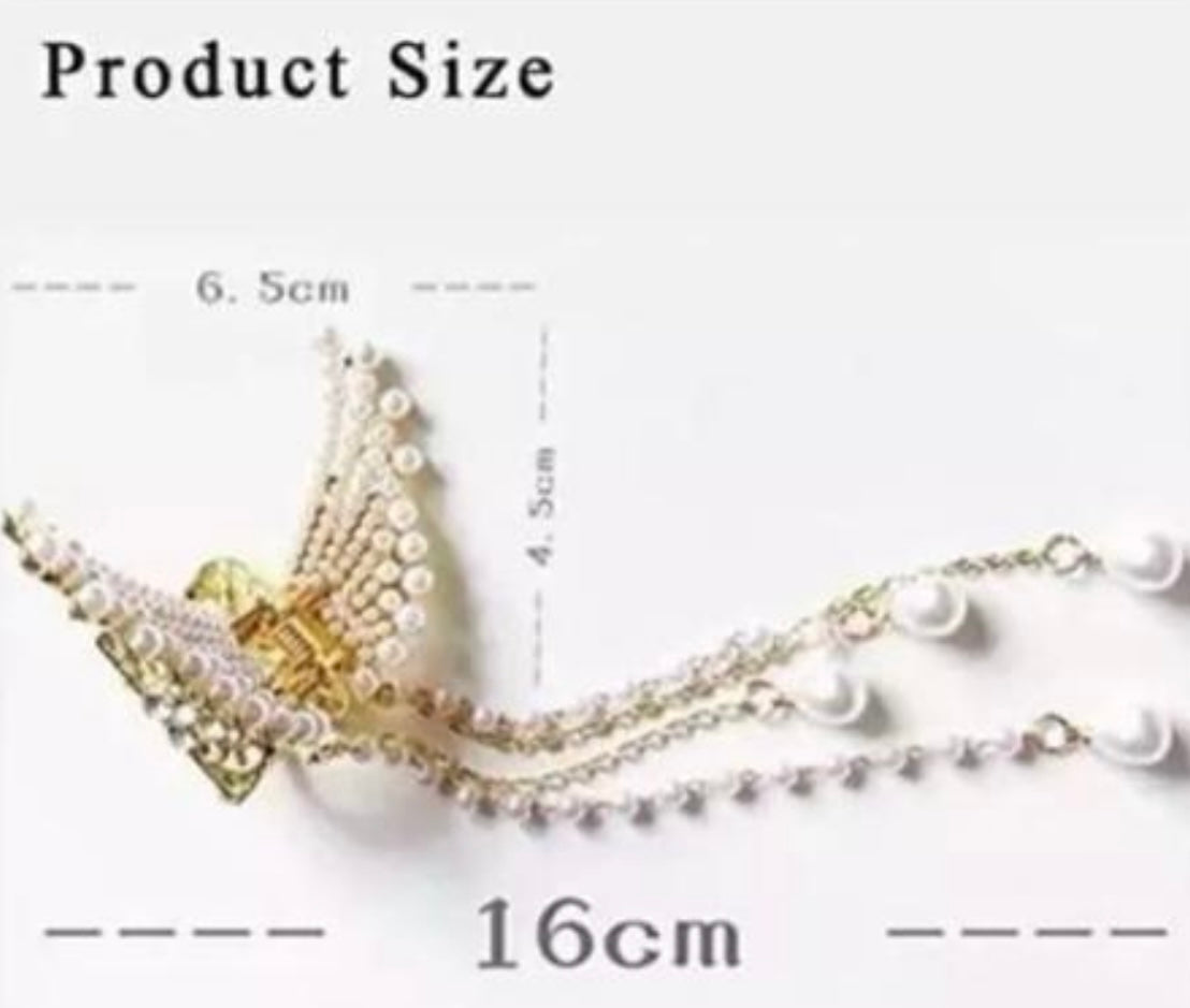 Korean Style Butterfly Metal Long Hairclip / Clutcher