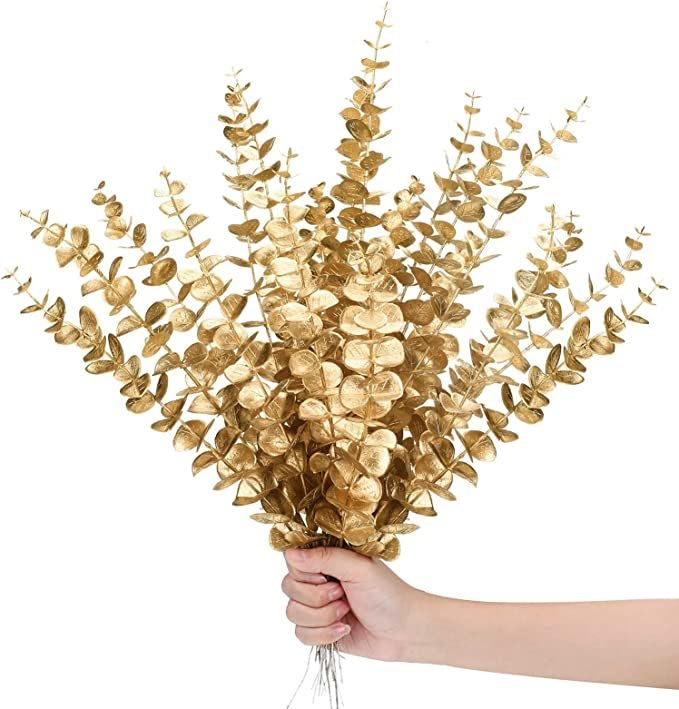 Premium Artificial Gold Eucalyptus Bunch