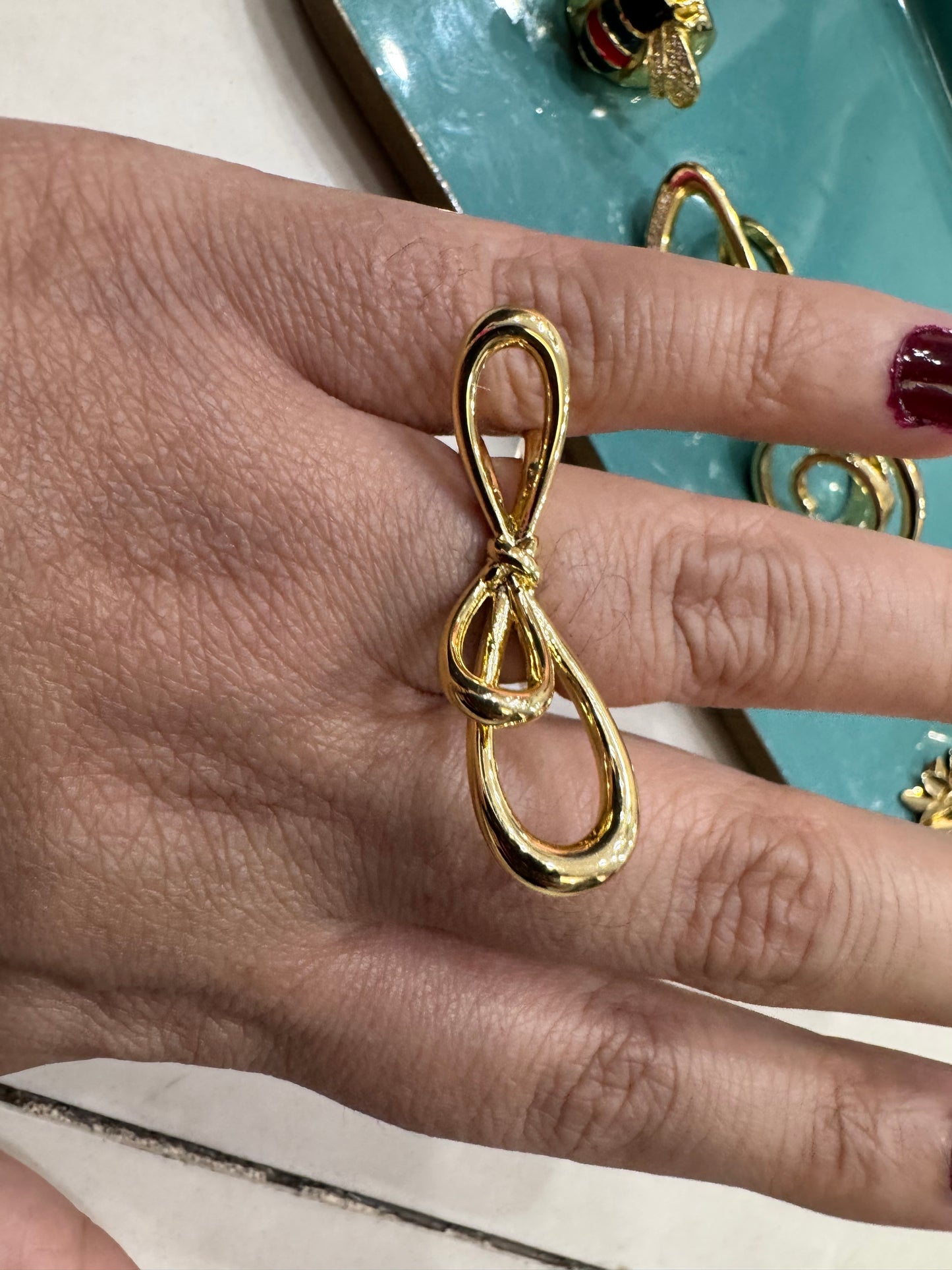 Gold Plated Minimalist Tied Ribbon Ring