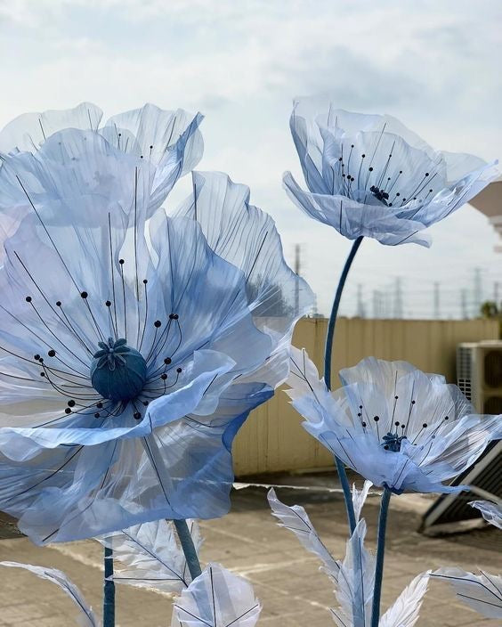 Large Organza Fabric Flowers