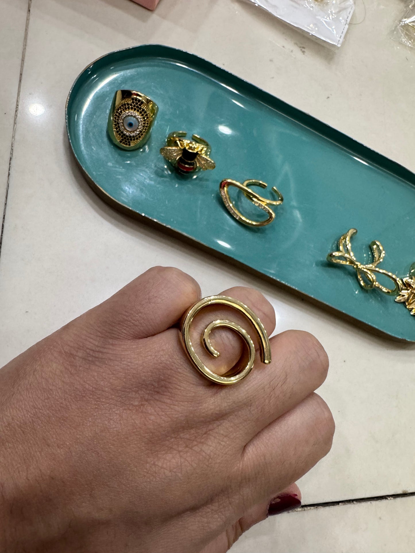 Gold Plated Statement Spiral Ring