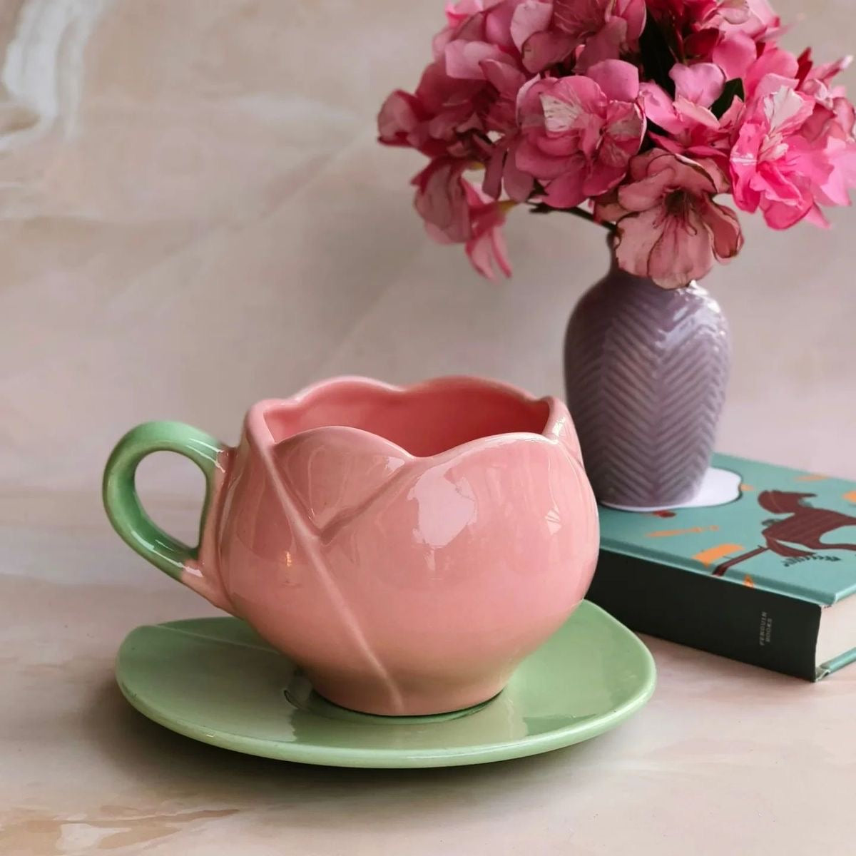 Classy Tulip Mug with Saucer