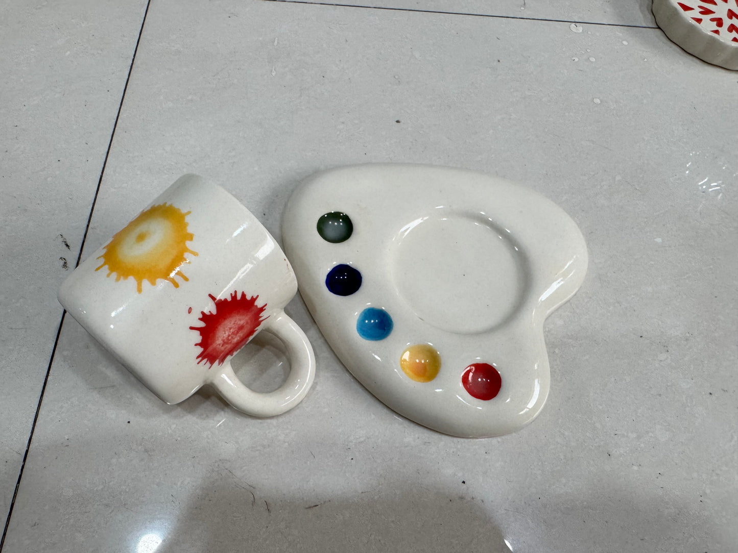 Watercolour Pattern Palette Cup & Saucer Set