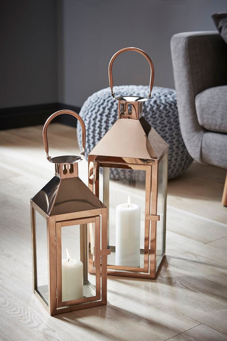 Brass Metal Lanterns - Set of 2