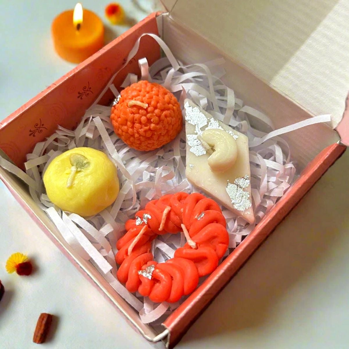 Indian Sweets/Mithai Candles Box for Diwali - Make your own Combo