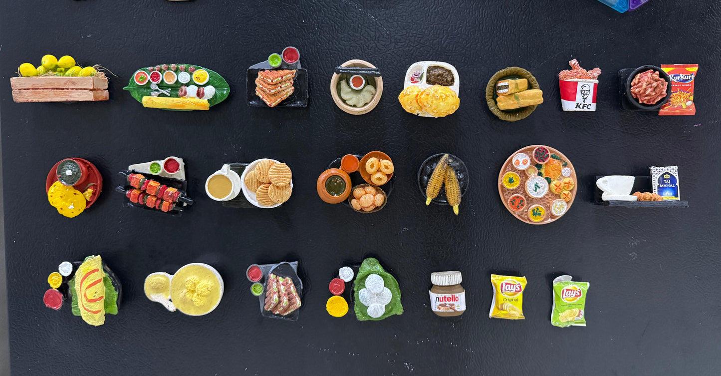 Miniature Food Fridge Magnets - Set of 3 (Any 3 random magnets will be sent)