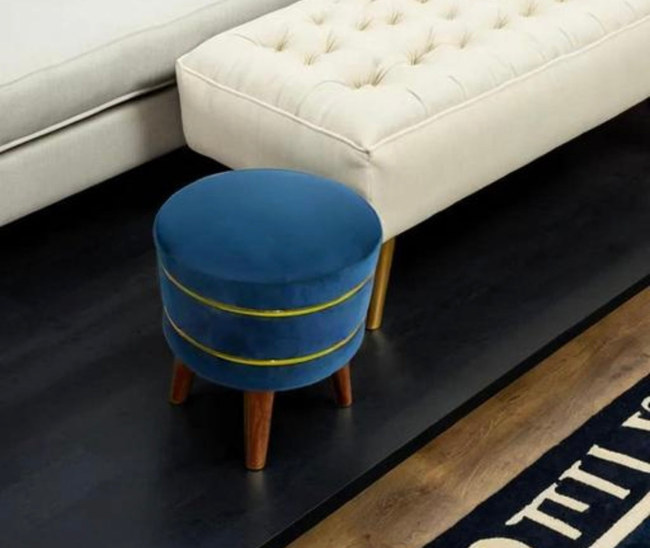 Deluxe Velvet Ottoman Pouffee