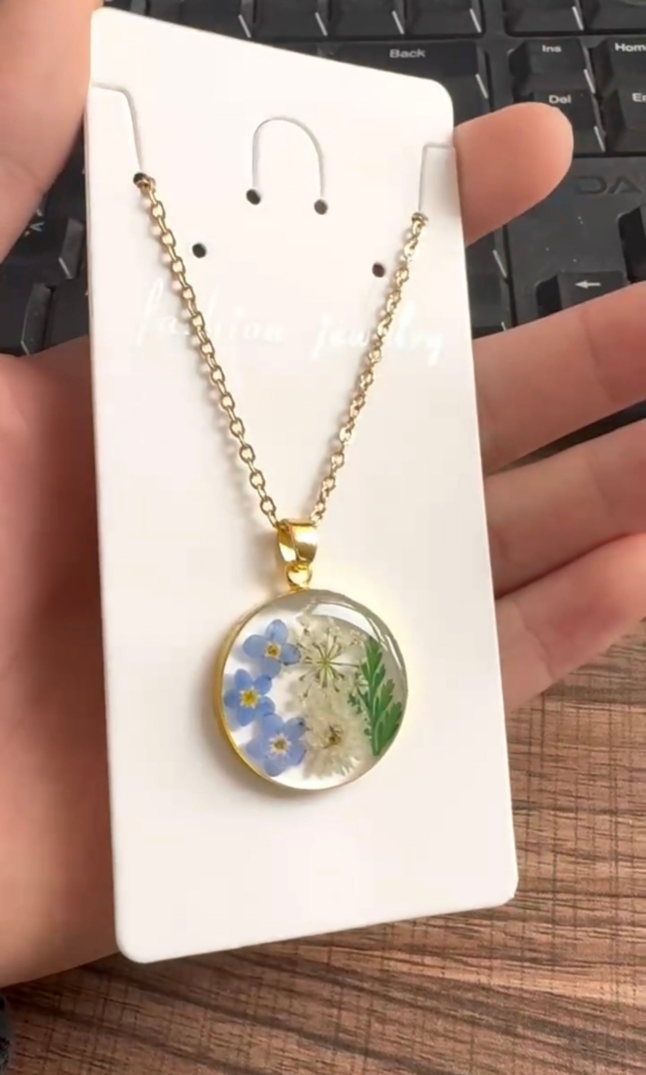 Pendants with Real Pressed Flowers