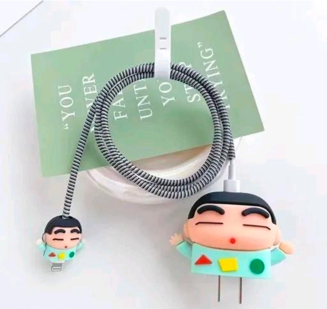 Cute Shinchan Design Charger Cover for iPhones (18W-20W Charger)